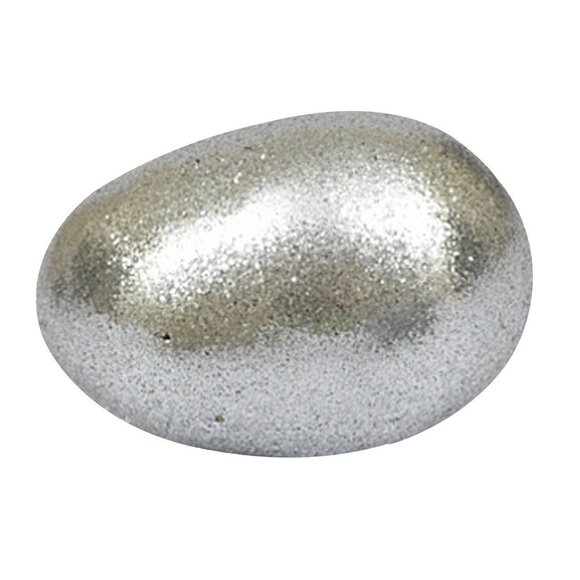 Easter Sparkling Egg Decor Silver Small 1.75"  x 2.25"  Embellished Glitter - Picture 1 of 4